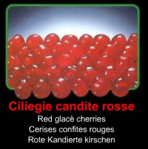 Red candied cherries