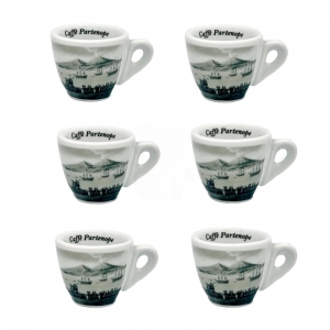 Set tasse de café avec le golfe de Naples (6 pièces)
