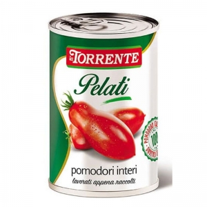 Plum Peeled Tomatoes in tomato juice 500g  - La Torrente