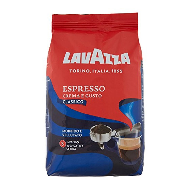 Café En Grains et Crème Gusto Espresso 1kg - Lavazza - de Carton 6 Pièces