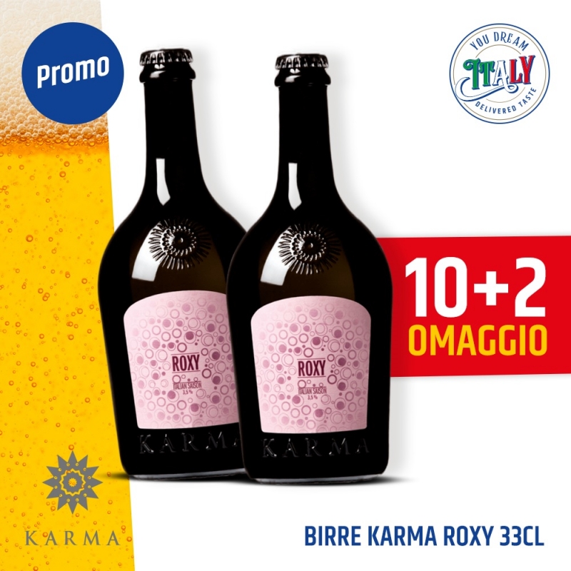 10 Karma-Biere Roxy 33 cl + 2 Biere frei.