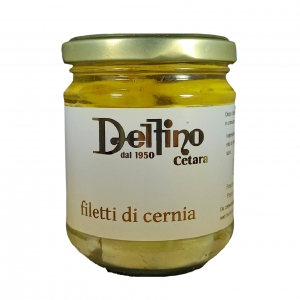 Filets de mérou en verre Delfino 212 ml.