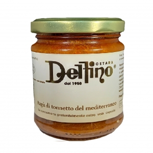 Sauce au thon méditerranéenne en verre Delfino 212 ml.