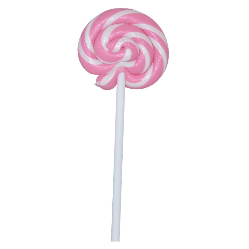 Single lollipop white and pink  biribao 30 Gr.