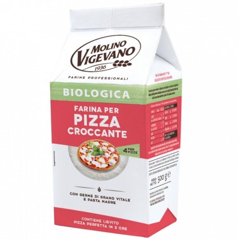 Farina Biologica per Pizza Croccante 500 Gr. - Molino Vigevano.