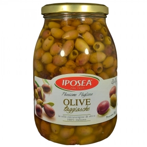Pitted Taggiasca Olives in Extra Virgin Olive Oil IPOSEA 950 Gr.