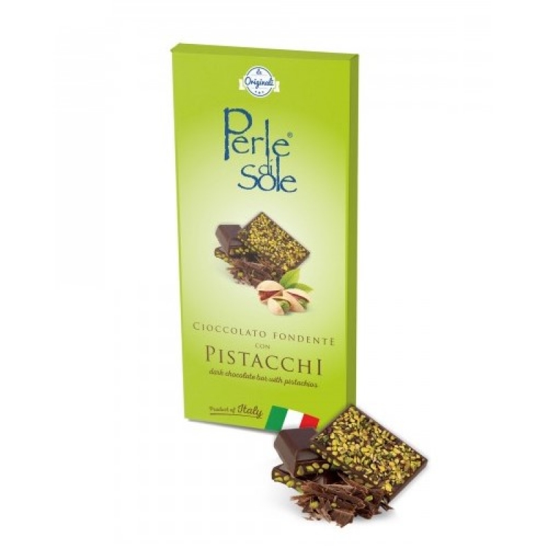 Dark chocolate bar with pistachios - Perle di Sole ( Shelf Life Agosto 2023 )