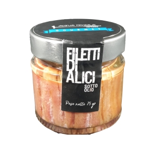 Anchovy fillets in oil in 75 Gr glass - Acqua Pazza Gourmet