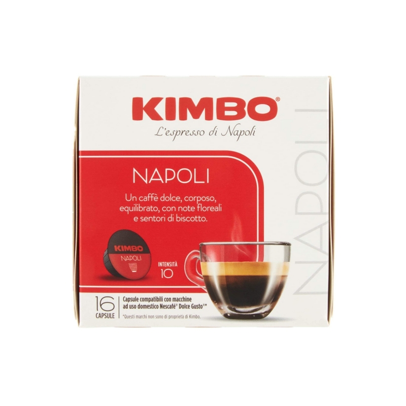 Kimbo Capsule Napoli Compatibili Nescafè Dolce Gusto - Confezione da 16 Capsule
