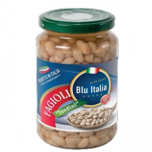 "tondini" Bohnen im Glas von 360 Gr. Blu Italia