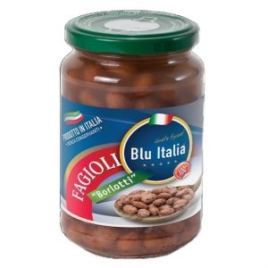 Borlotti beans in glass of 360 Gr. Blu Italia