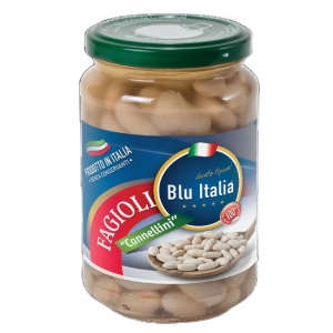 Cannellini-Bohnen im Glas von 360 Gr. Blu Italia