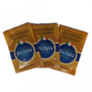 Cane sugar in single-dose sachets of 5 Gr - box of 1000 sachets. Blu italia  