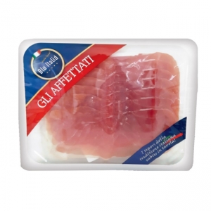 Vacuum-packed sliced raw ham 100 Gr. Blu italia