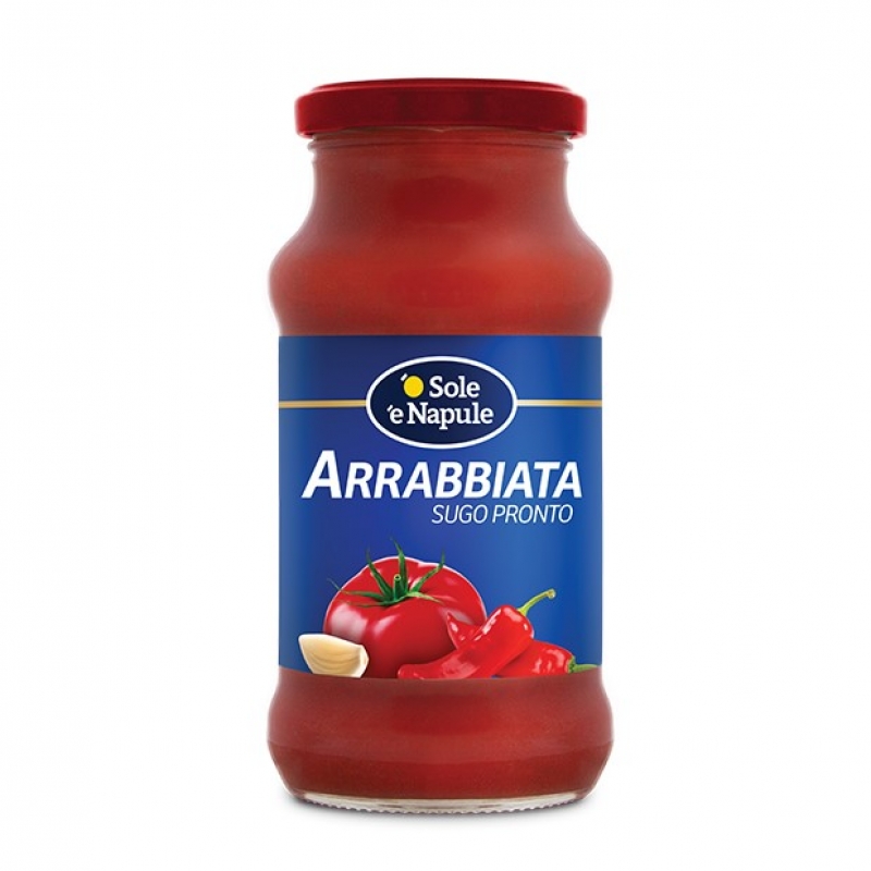 Ready to use Arrabbiata sauce 350 Gr. "O sole e Napule"