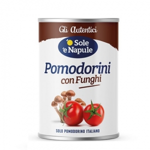 Tomatoes with mushrooms in tin 400 Gr. "O sole e Napule"