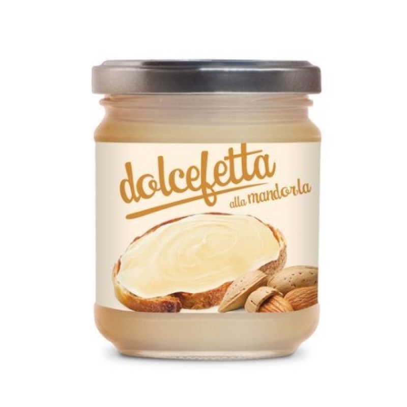 dolcefetta almond sweet spreadable cream 180 Gr - "O sole e napule" 