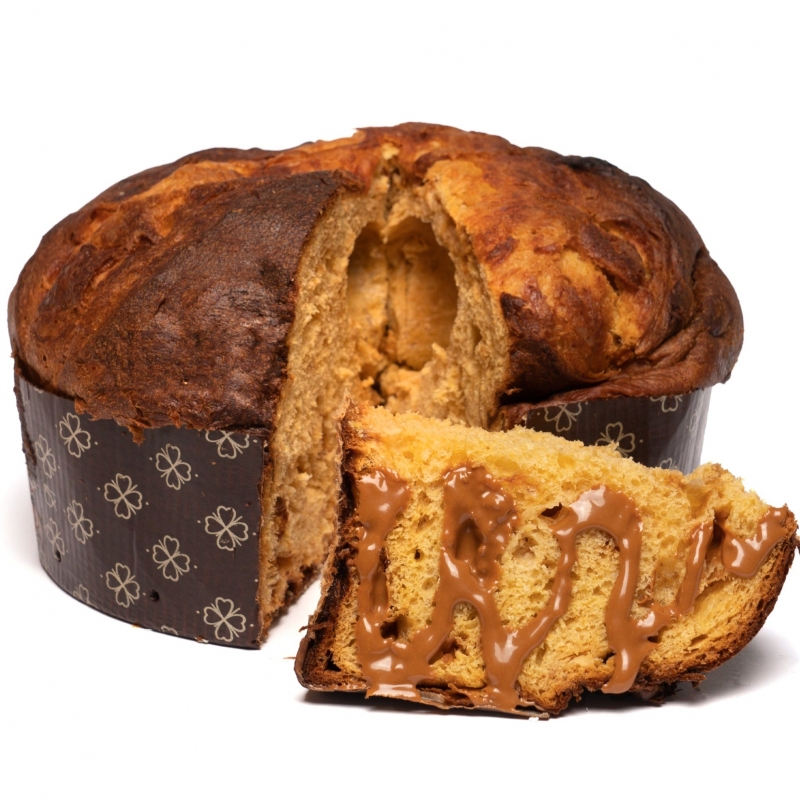 Melliot Panettone with chocolate drops with salted caramel sac a poche 1 Kg.