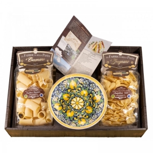 Confezione regalo Amalfi con piatto fondo e pasta - la Fabbrica della Pasta di Gragnano.
