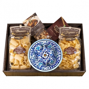 Caja regalo ensaladera estilo 800, pasta y condimento - la Fabbrica della Pasta di Gragnano. 
