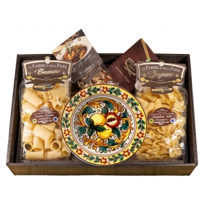 coffret cadeau Sorrento saladier, pâtes et vinaigrette - la Fabbrica della Pasta di Gragnano.