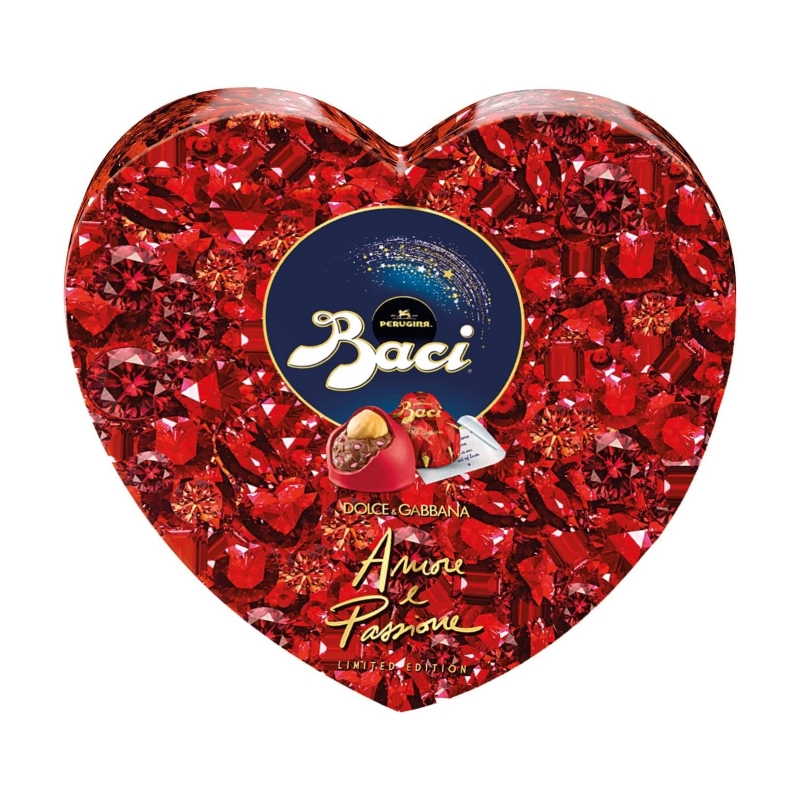 Baci Perugina Dolce & Gabbana limited edition love and passion raspberry flavor heart box 100 Gr.