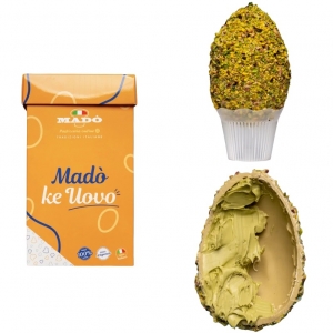 Madò Oeuf de Pâques à la pistache avec garniture supplémentaire à l'intérieur de la crème à tartiner 500 Gr.