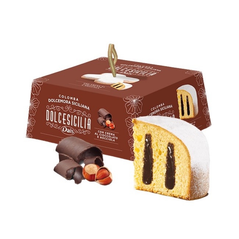 Dais Sizilianische Dolcemora Ostern Colomba mit Schokolade und Haselnusscreme 750 gr.