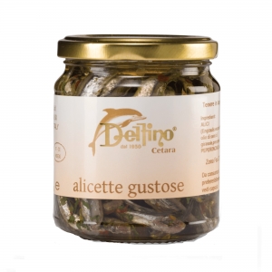 Alicette gustose al peperoncino e prezzemolo Delfino 580 ml