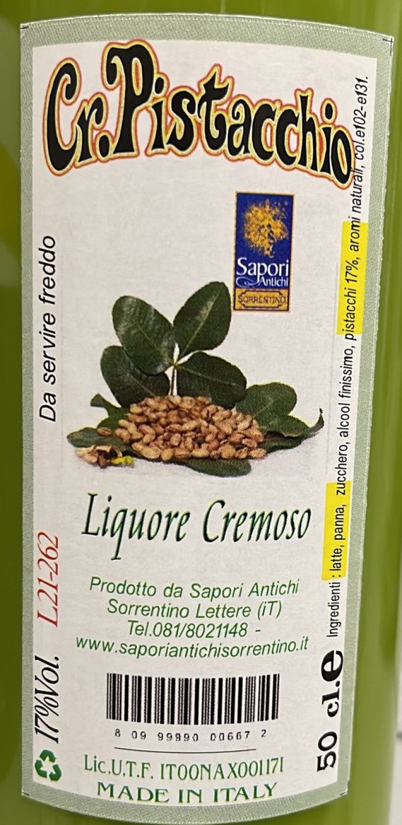 Pistachio cream 17% - 500 - ml